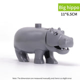 legoing duploed Animals Series big building blocks black cat dog lion and Tiger elephant with toys for childrens kids party gift