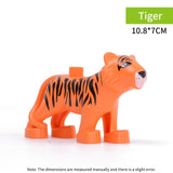 legoing duploed Animals Series big building blocks black cat dog lion and Tiger elephant with toys for childrens kids party gift
