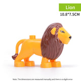 legoing duploed Animals Series big building blocks black cat dog lion and Tiger elephant with toys for childrens kids party gift