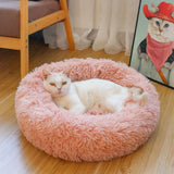 SJ 6 Size Winter Warm Super Soft Round Plush Bed For Cats Dogs Pet Bed Nest Small Medium Large Dogs Puppy Bed Cat Supplies