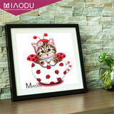 Miaodu Diamond Embroidery hobby Animal Cat 5D DIY Diamond Painting cross stitch Experience toys Diamond Mosaic Bedroom Decor