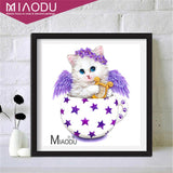 Miaodu Diamond Embroidery hobby Animal Cat 5D DIY Diamond Painting cross stitch Experience toys Diamond Mosaic Bedroom Decor