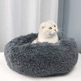 50cm-70cm Long Plush Super Soft Pet Bed Kennel Dog Round Cat Winter Warm Sleeping Bag Puppy Cushion Mat Portable Cat Supplies